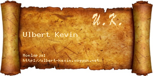 Ulbert Kevin névjegykártya