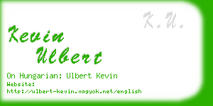 kevin ulbert business card